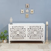 Urban Loft Handmade Solid Mango Wood Carved Chest of Drawers